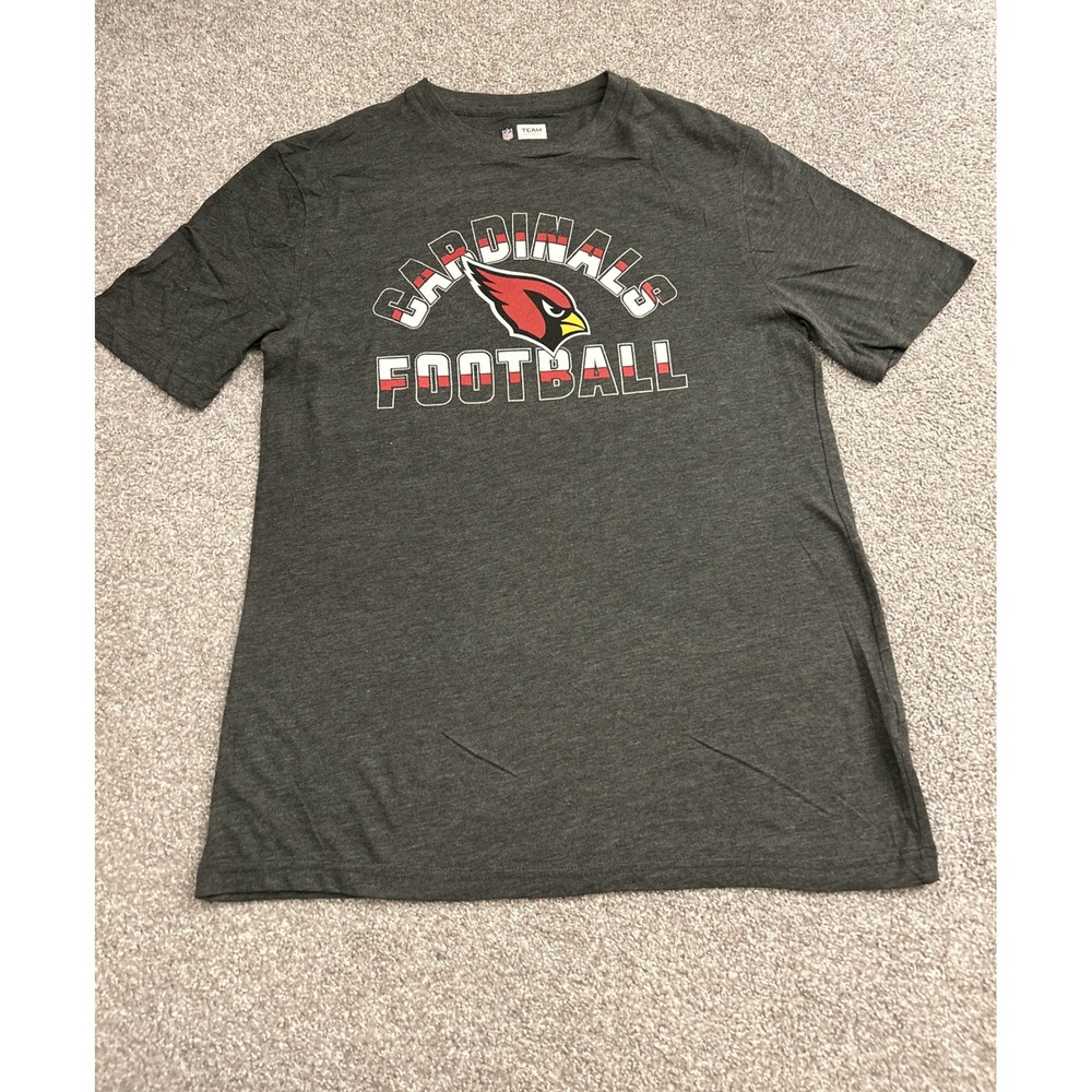 NFL Team Apparel Arizona Cardinals T-Shirt‎ Mens Medium Gray Excellent Football